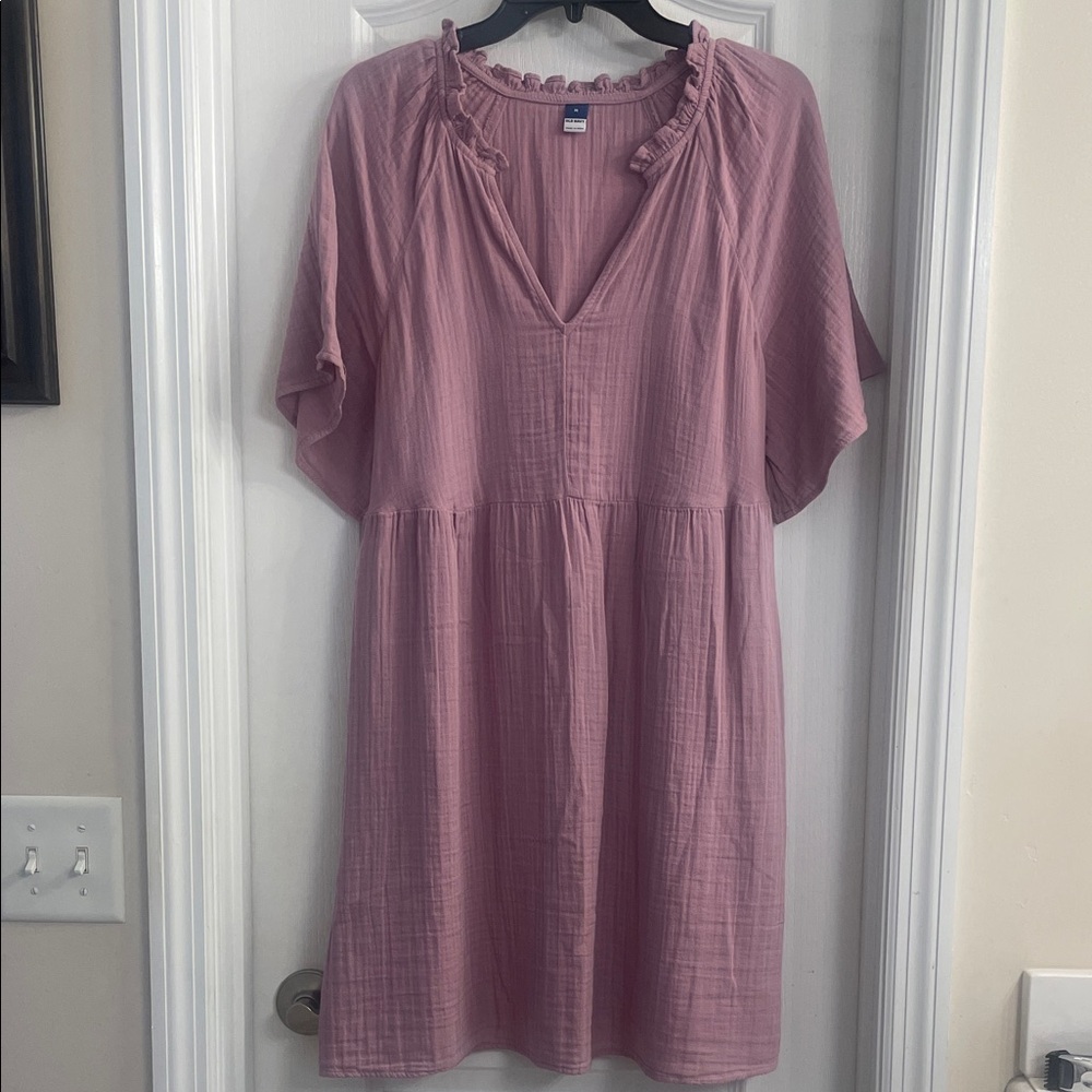 Old Navy Mauve Ruffle-Trim Mini Dress